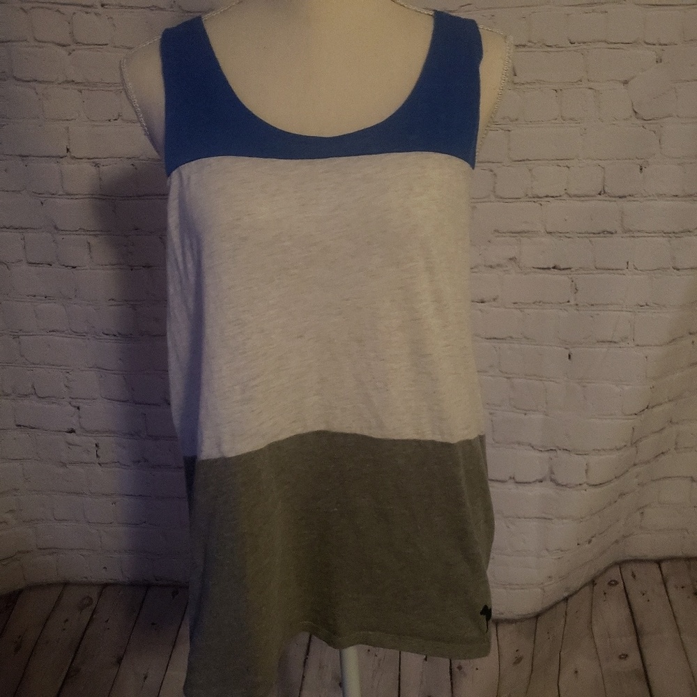 VS Pink Athletic tank blue and grey